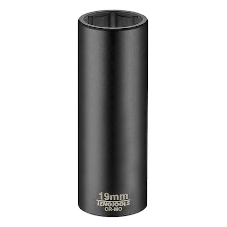 Teng Tools 19MM 1/2 Inch Drive ANSI 6 Point Metric Deep Chrome Molybdenum Impact Socket 920619AN